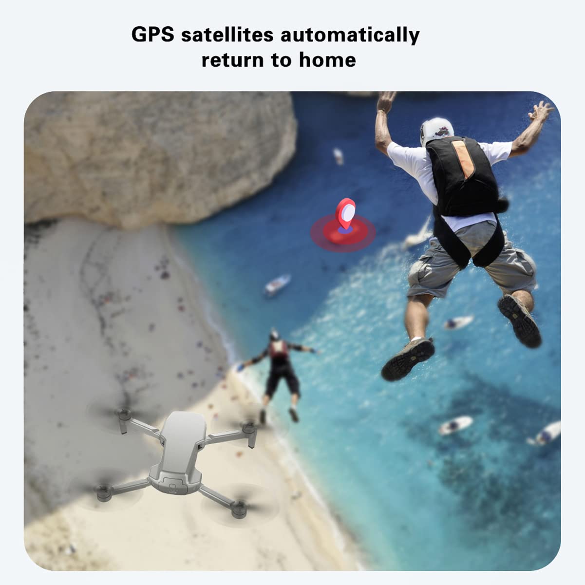 Drone GPS con Fotocamera 4K per Adulti, quadrirotore RC con Ritorno Automatico, 96 Minuti di Durata della Batteria, librarsi ad Altezza Fissa, Segui GPS, Volo della traiettoria, Regolazione