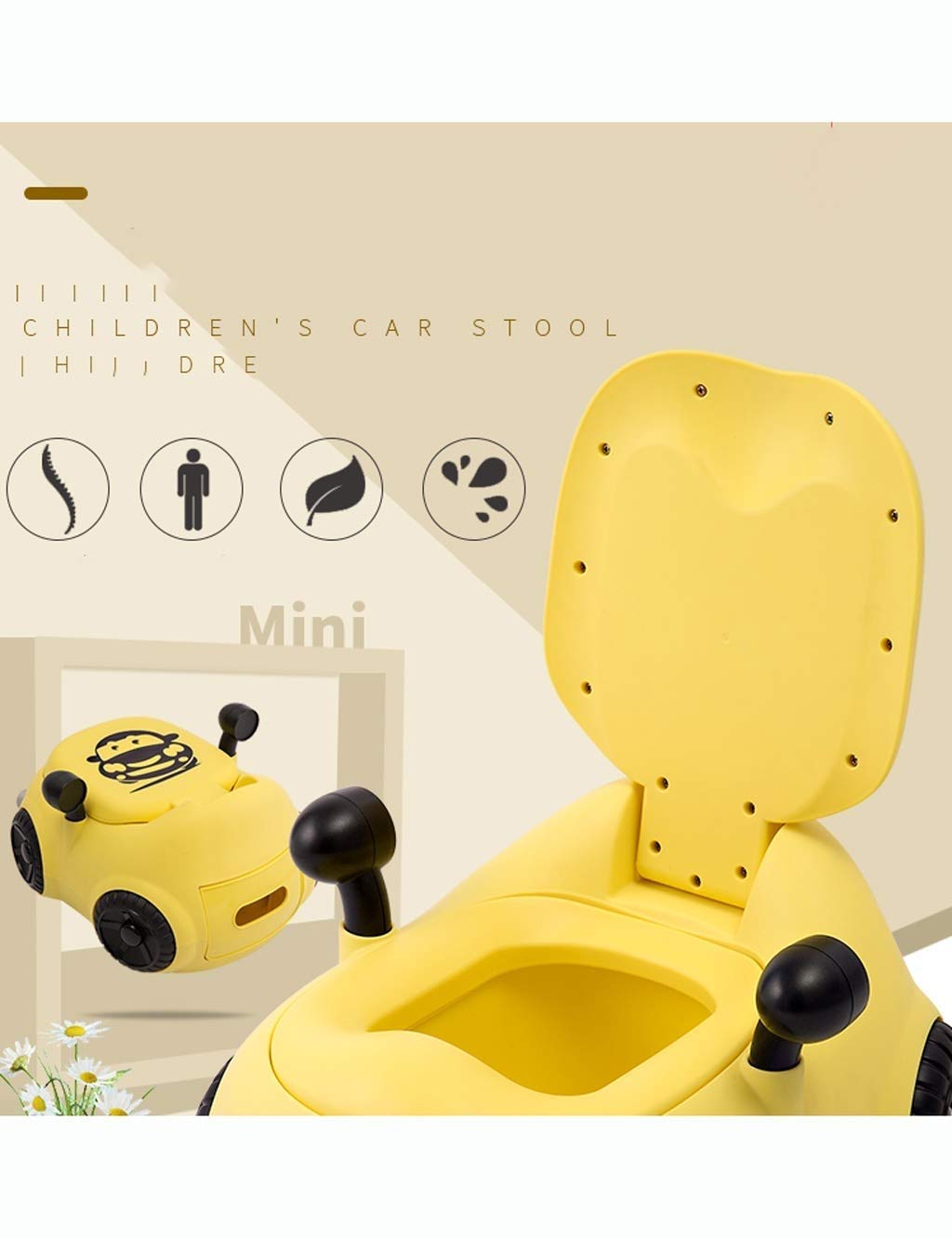 Carino vasino Toilette di Formazione con Motivo a Cartoni Animati, per Bambini Piccoli e Bambini, Base Anti-Skid, Facile Pulito e Vuoto Transition Style, Rosa (Color : Pink)