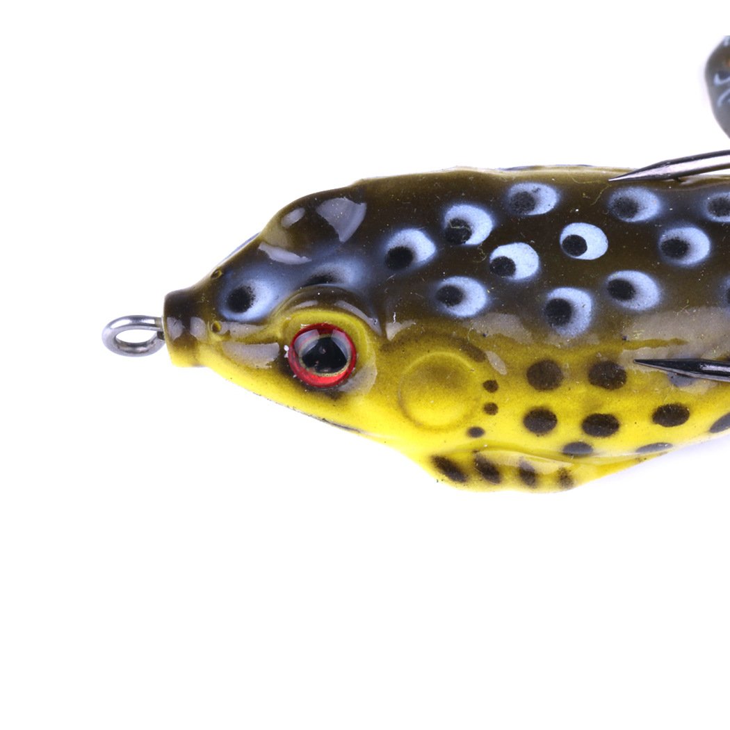 LENPABY Lot de 5 leurres de pêche en Forme de Grenouille Topwater avec boîte d'accessoires pour Bar, brochet, tête de Serpent, Chien, Poisson musqué LENPABY Lot de 5 leurres de pêche en Forme de Grenouille Topwater avec boîte d'accessoires pour Bar, brochet, tête de Serpent, Chien, Poisson musqué
