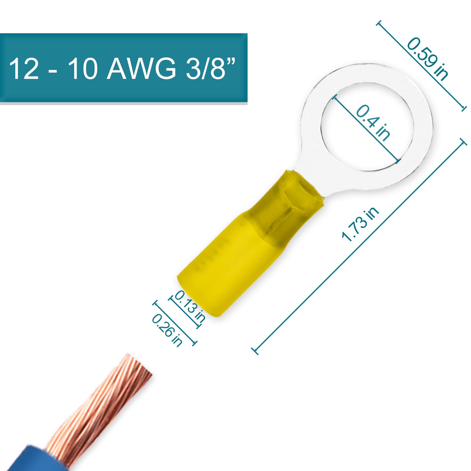 100 Stück 12–10 AWG Gelbe Schrumpfverbinder, automatischer Lötspitzenverbinder, wasserdichte Lötdrahtverbinder, Spleißdrahtklemmen für Auto und Boot