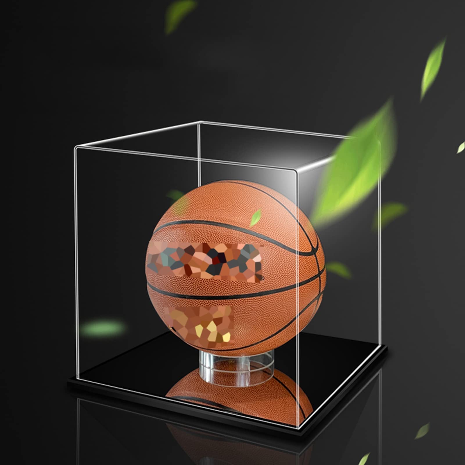 WIGING Vitrine Für Sammlerstücke, Acryl Staubdicht Organizer-Box, Alles In Einem Aufsatzbox Mit Kugelauflage Für Fußball, Basketball, Volleyball ( Color : B )