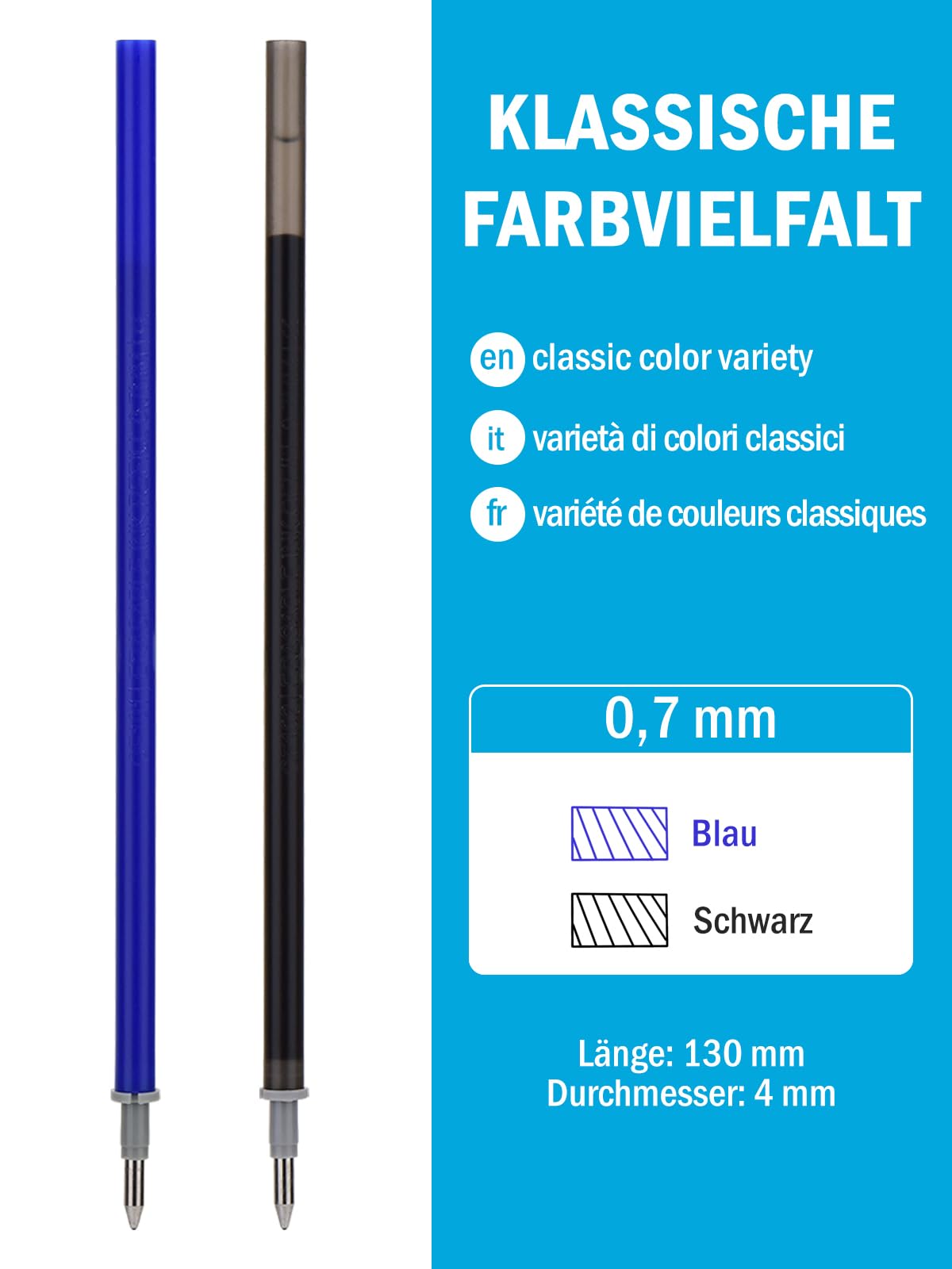 Refill per Penna Gel Cancellabile Legami 14 pezzi Blu e Nero 0,7 mm Inchiostro Termosensibile