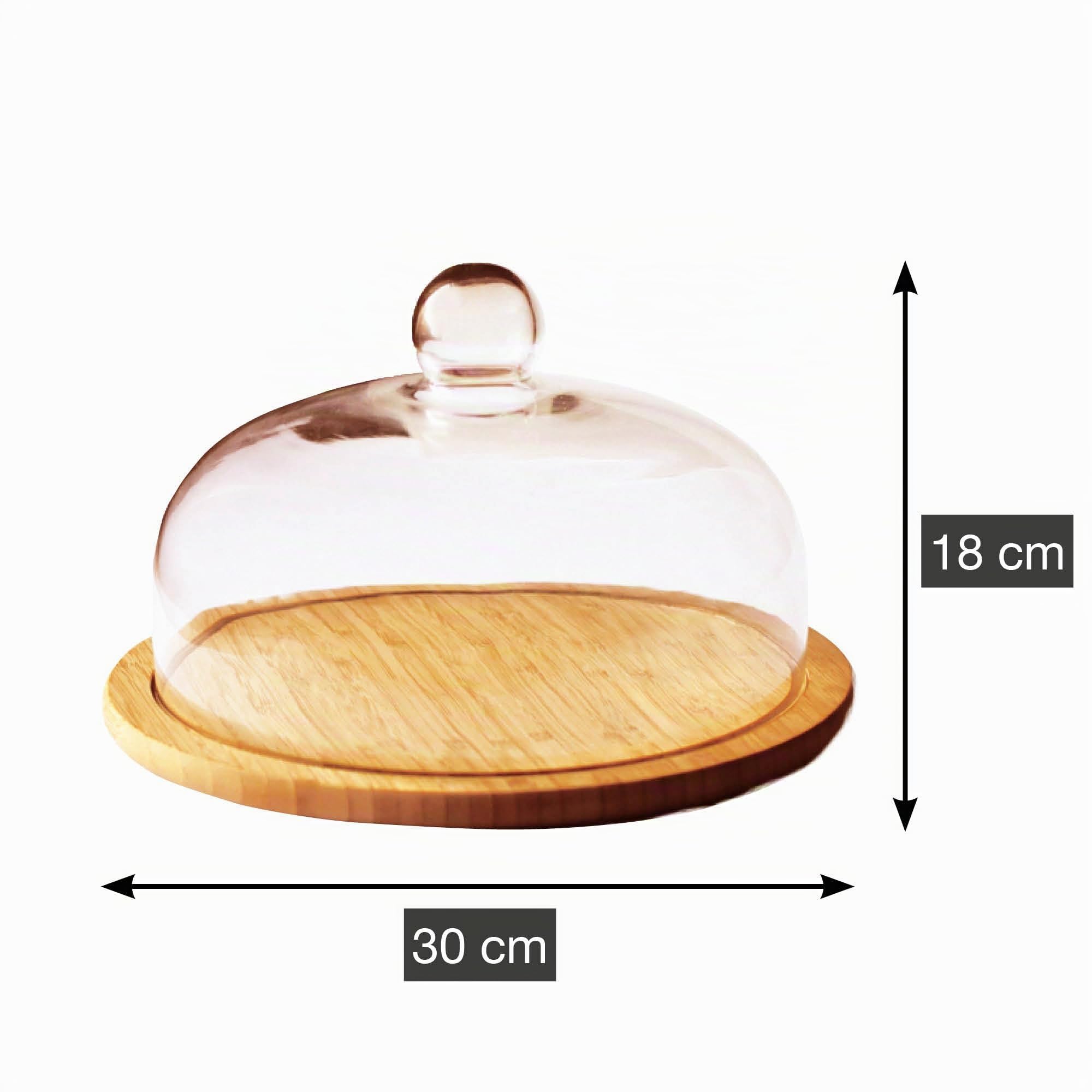Point-Virgule Quesera Cristal, queseras con Tapa de Cristal para Tabla de quesos, Redonda, 30cm