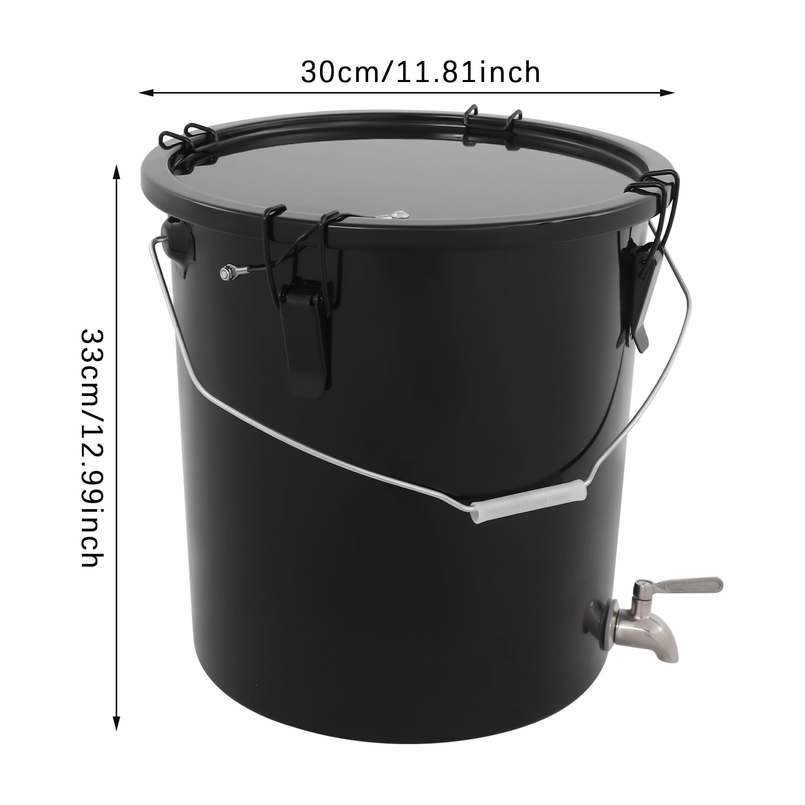 6 Gallon Fryer Grease Bucket Oil Disposal Caddy Steel Fryer Oil Buckets with Faucet and Strainer Oil Transport Container with Lid for Hot Cooking, Filtering (Bucket+Faucet)