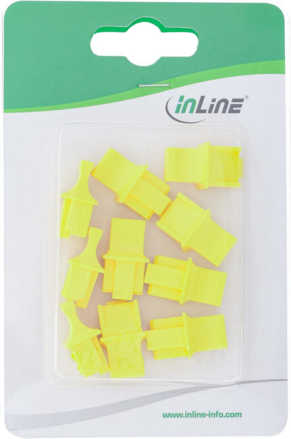 InLine 59942I Blister Pack of 10 Dust Covers for RJ45 Socket Yellow