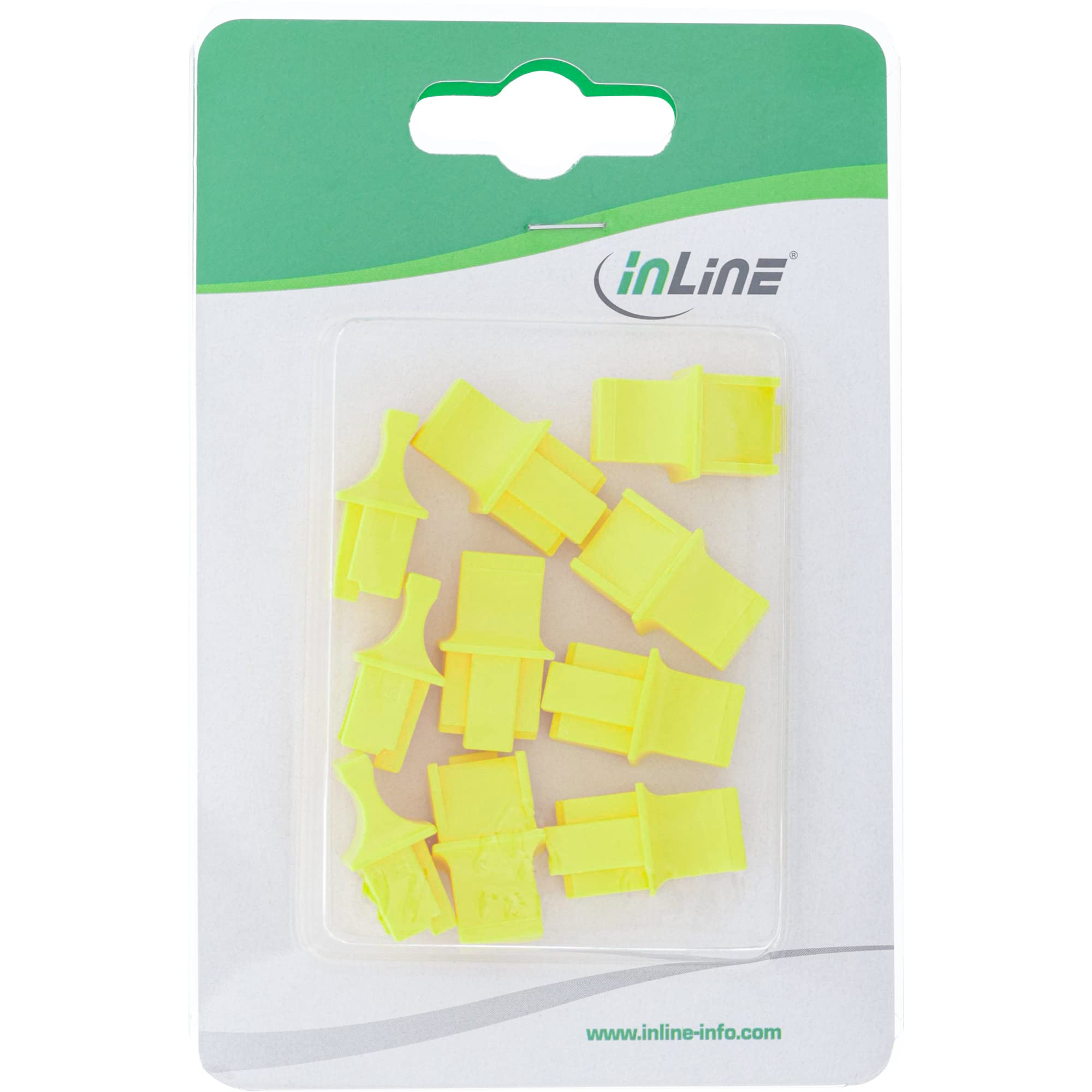 InLine 59942I 10 blistrów ochrona przed kurzem, do gniazda RJ45, żółty