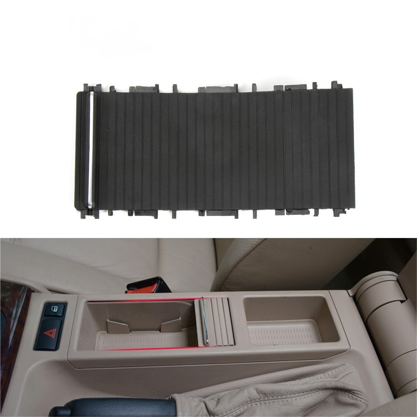 Konsola Środkowa Pasuje do BMW serii 3 E46, konsoli środkowej samochodu, rolet przesuwnych, uchwytu na kubki, osłony rolety 1998-2005(Forged carbon)