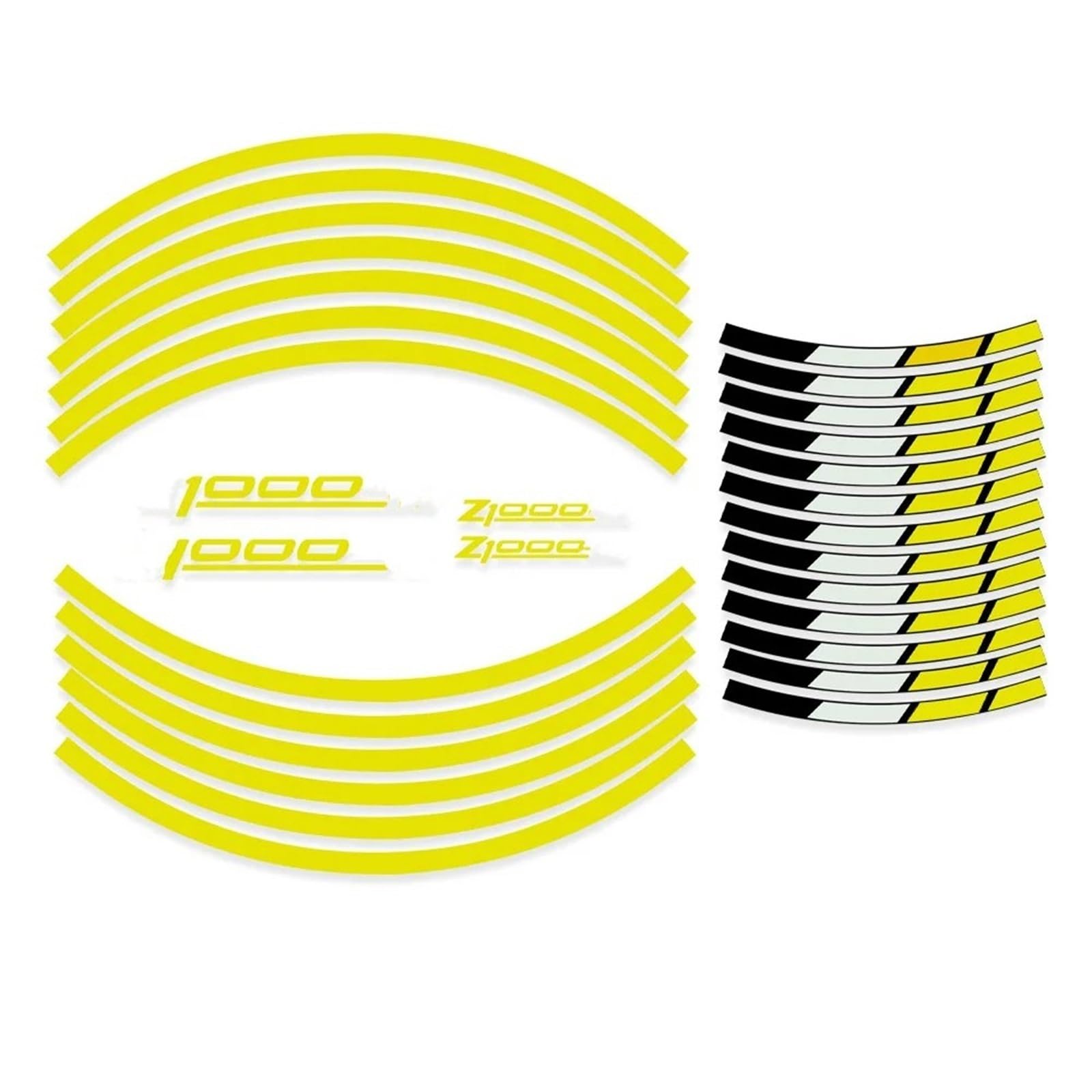 Motorcycle Reflective Wheel Rim Stripe Decal for Kawasaki Z1000 SX Z1000SX Sticker Front Rear Full Set Decorative(Color5)