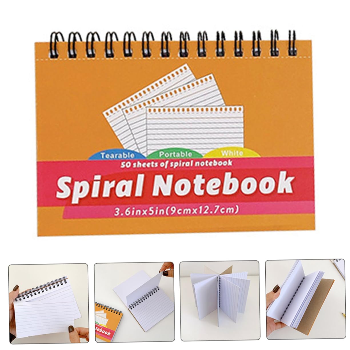 Lurrose 5Pcs 2 notes autocollantes sur fiche cahier notes enseignant cahier de note calepin de note cahier à couverture rigide spirale cartes de correspondance blocs-notes Papier