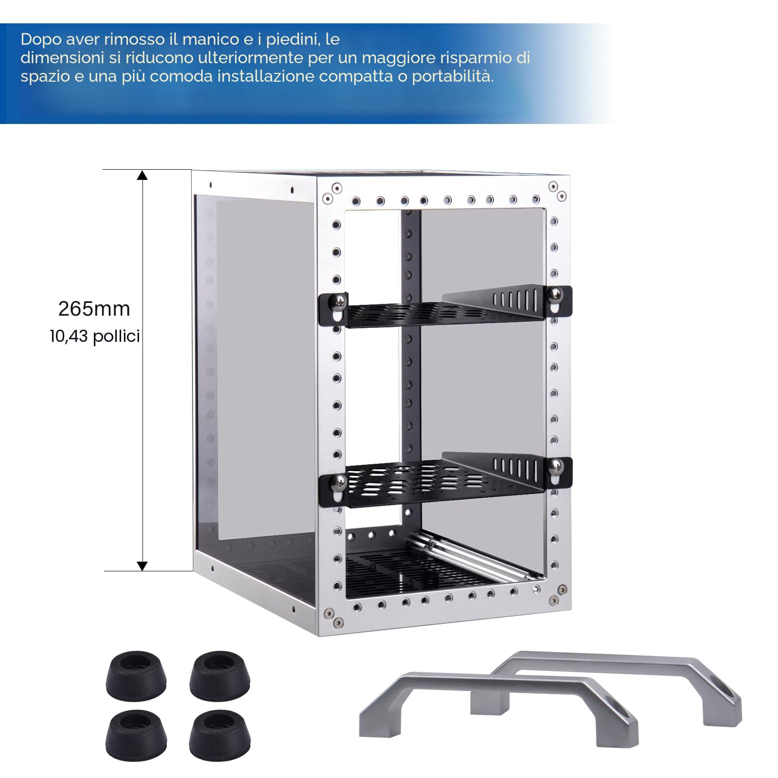 GeeekPi DeskPi RackMate TT Mini Server Cabinet per Mini PC, rete, server, apparecchiature audio e video