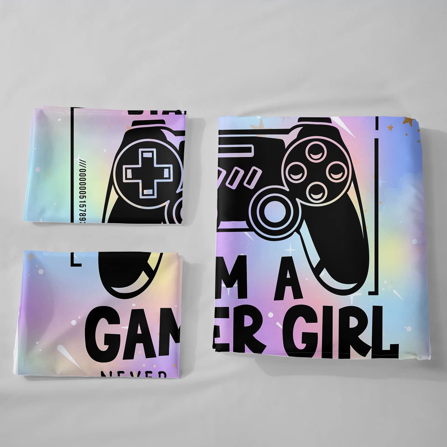 HOSIMA Gamer Duvet Cover Bedding Set for Girls Cartoon Game Console Pattern Video Game Themed Gamepad Colorful Print Comforter Cover with 2 Pillowcases (Double) - Image 4