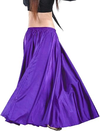 Indian Trendy Womens Satin Full Circle Swing Halloween Belly Dance Tribal Skirt