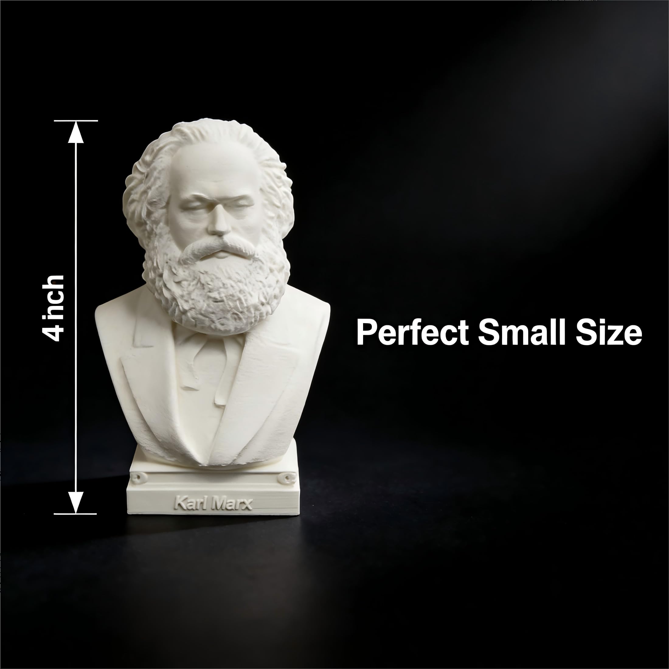 Busto di 10 cm, bianco – Piccola scultura da scrivania, statuetta artistica minimalista per libreria, ufficio, studio.
