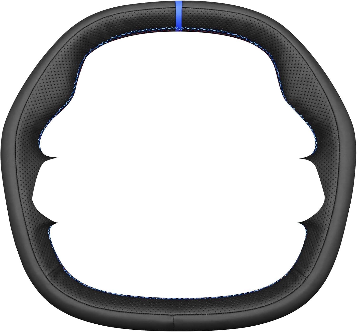 MEWANT Steering Wheel Cover for BMW iX (I20) 2022-2025 3D Style Leather Hand-Stitched Steering Wheel Wrap