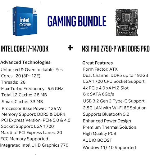 Miniatura 2 de Micro Center Intel Core i7-14700K 20 (8P+12E) núcleos de hasta 5.6 GHz desbloqueado LGA 1700 procesador de escritorio con gráficos Intel UHD 770