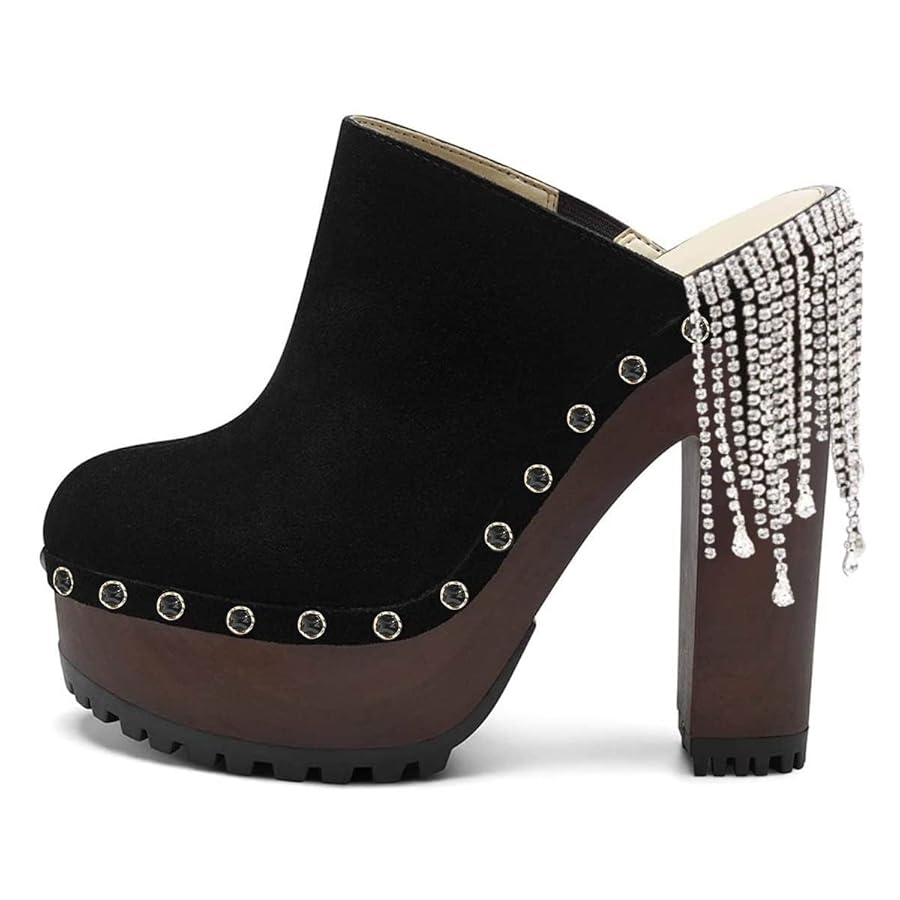 Amazon.com | XYD Cork Platform Super High Heels Mules for