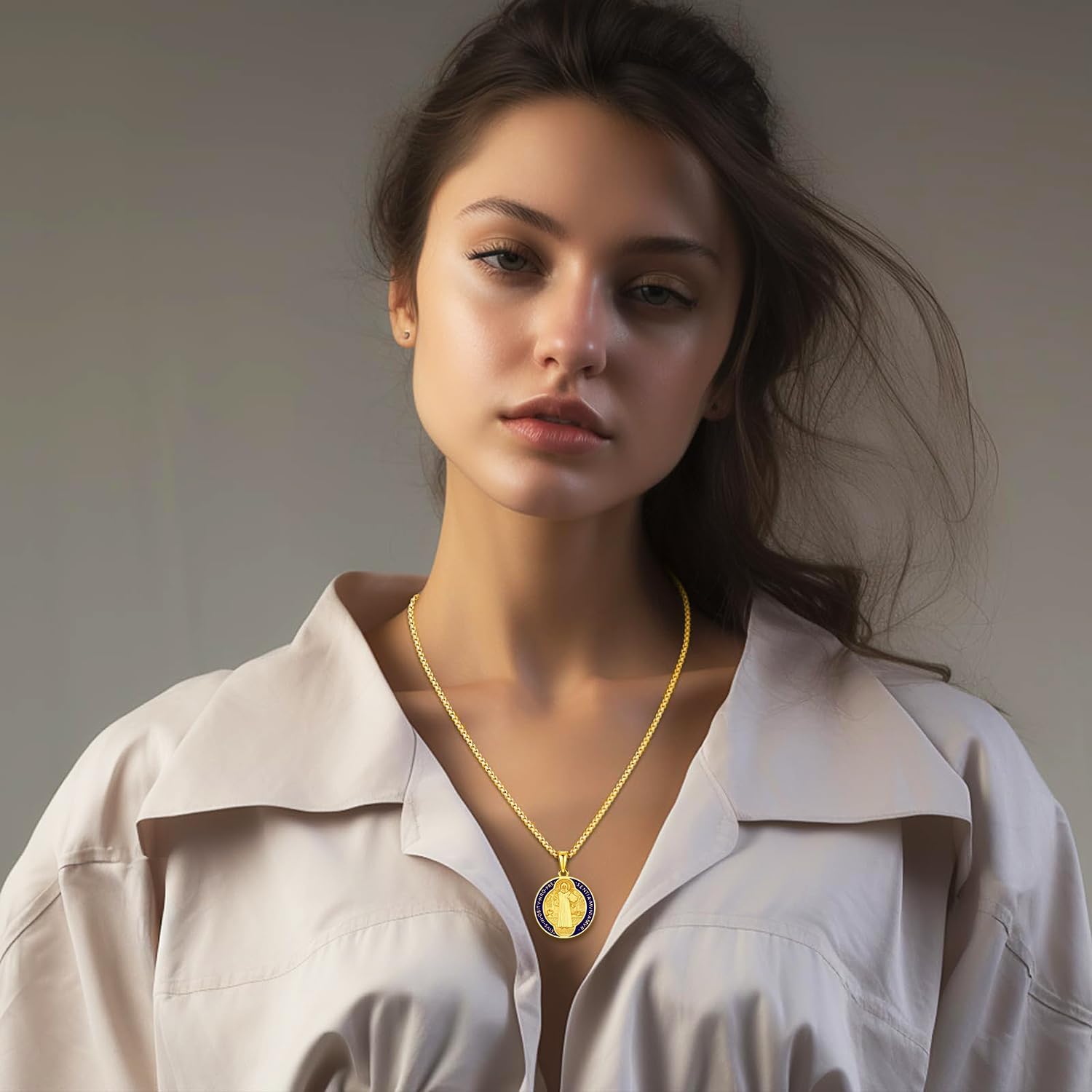 Gold-Plated St Michael/St Benedict/St Christopher/Gabriel/ Pendant for Men Women, Saint Archangel Michael Necklace Sterling Silver Stainless Steel Amulet Religious Jewellery Charms Amavive - Image 5