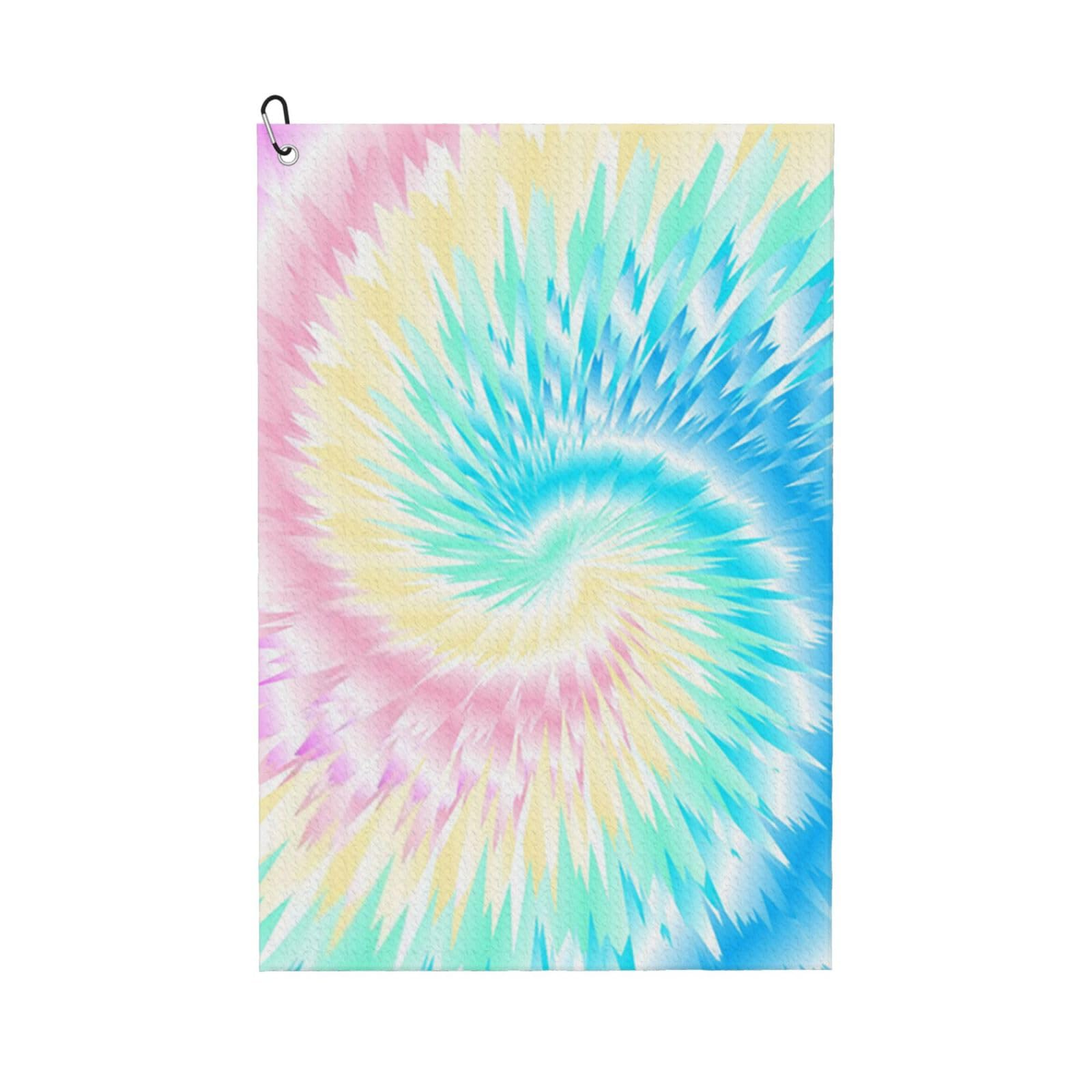 Hnnkloy Tie Dye, 16x24 in Portable Waffle Golf Towels with Carabiner Clip for Golf Bag