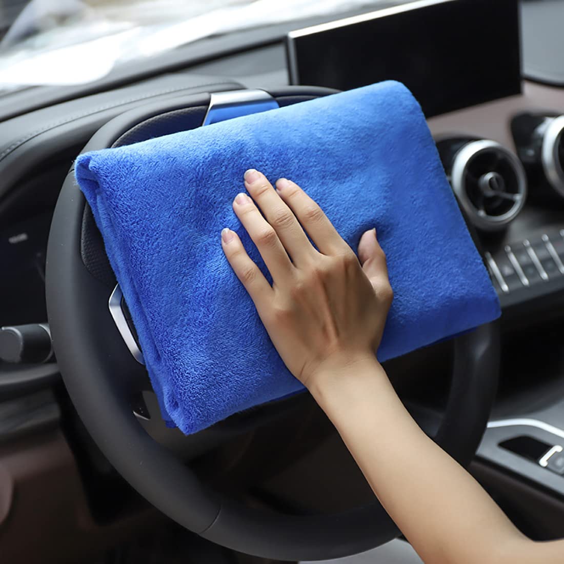 Mikrofaser-Auto-Trockentücher, super saugfähig, große Autowaschtücher, kratzfreie Auto-Reinigungstücher, ultraweiche Auto-Detailing-Tücher, 6 Stück-L