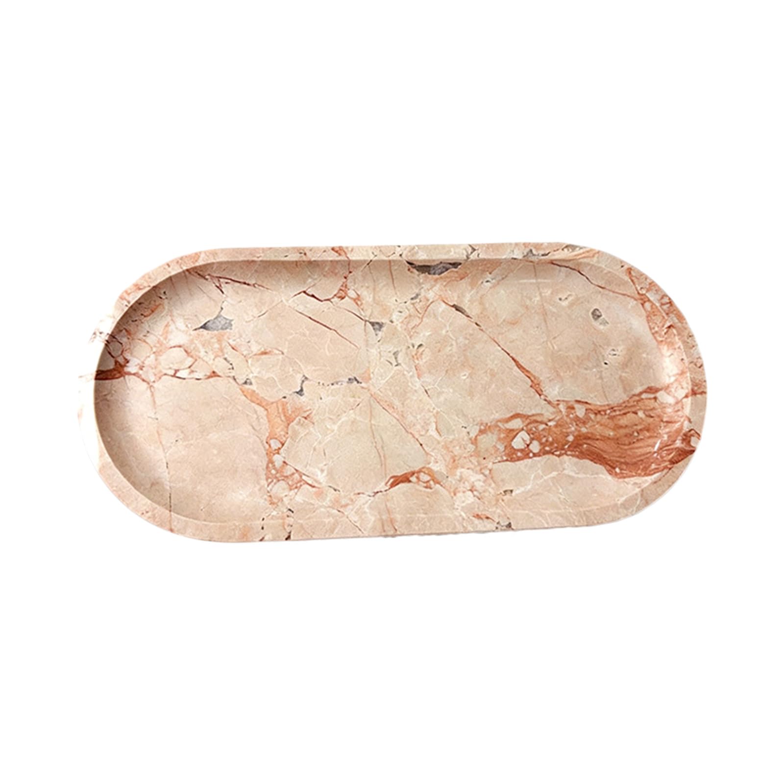 FROMCEO Unique Marble Vanity Tray for Displaying Perfumes Bottles and Makeup Accessories Storage Organiser Simple Marble Planner