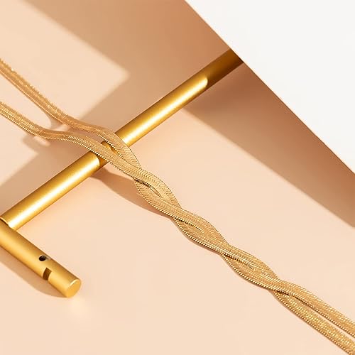 Miniatura 7 de Harry and Henry Collar de oro para mujer, collar de gargantilla de oro delicado para mujer, cadena larga de serpiente torcida, collares en Y,