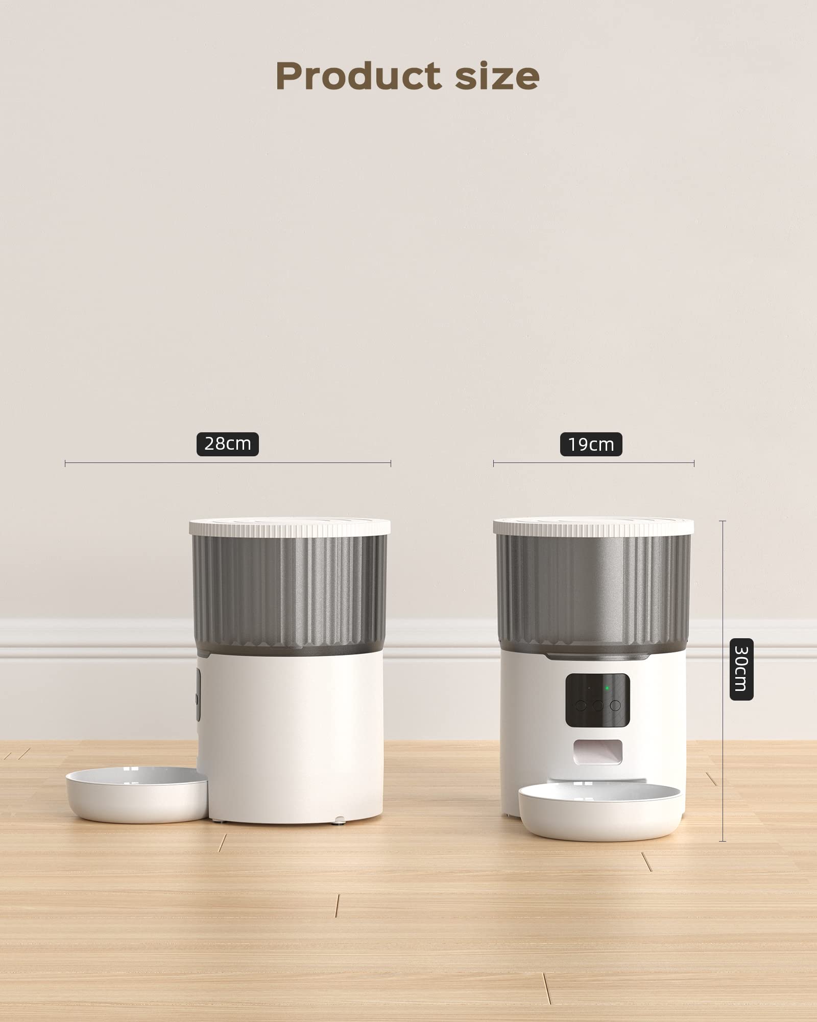 UIOOQ Distributore Automatico Cibo Gatti Cani WiFi, 4L Distributore di Crocchette per Animali Domestici con 10S Registrazione,Orari di Mangiatoia Personalizzati,Coperture di Chiusura Ruotabile