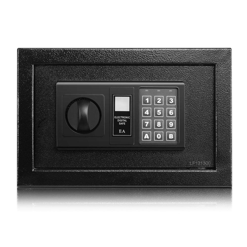 Casseforti Cassaforte Elettronica Digitale in Acciaio con Tastiera Struttura Solida per Home Office Hotel Gioielli Cassaforte per Armadietto per Contanti/Nero/20X31X20Cm