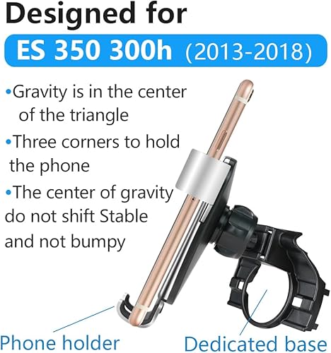 Miniatura 6 de musttrue Soporte para teléfono de coche para Lexus ES 350 300h 2013-2018 Teléfonos grandes con estuche Accesorios para automóviles Soporte de
