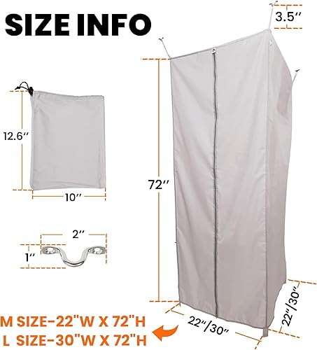 Miniatura 2 de Cortina de ducha de 72 pulgadas de altura, cortina de ducha oculta para caravana con calcomanías magnéticas, cortina de ducha interior para regadera