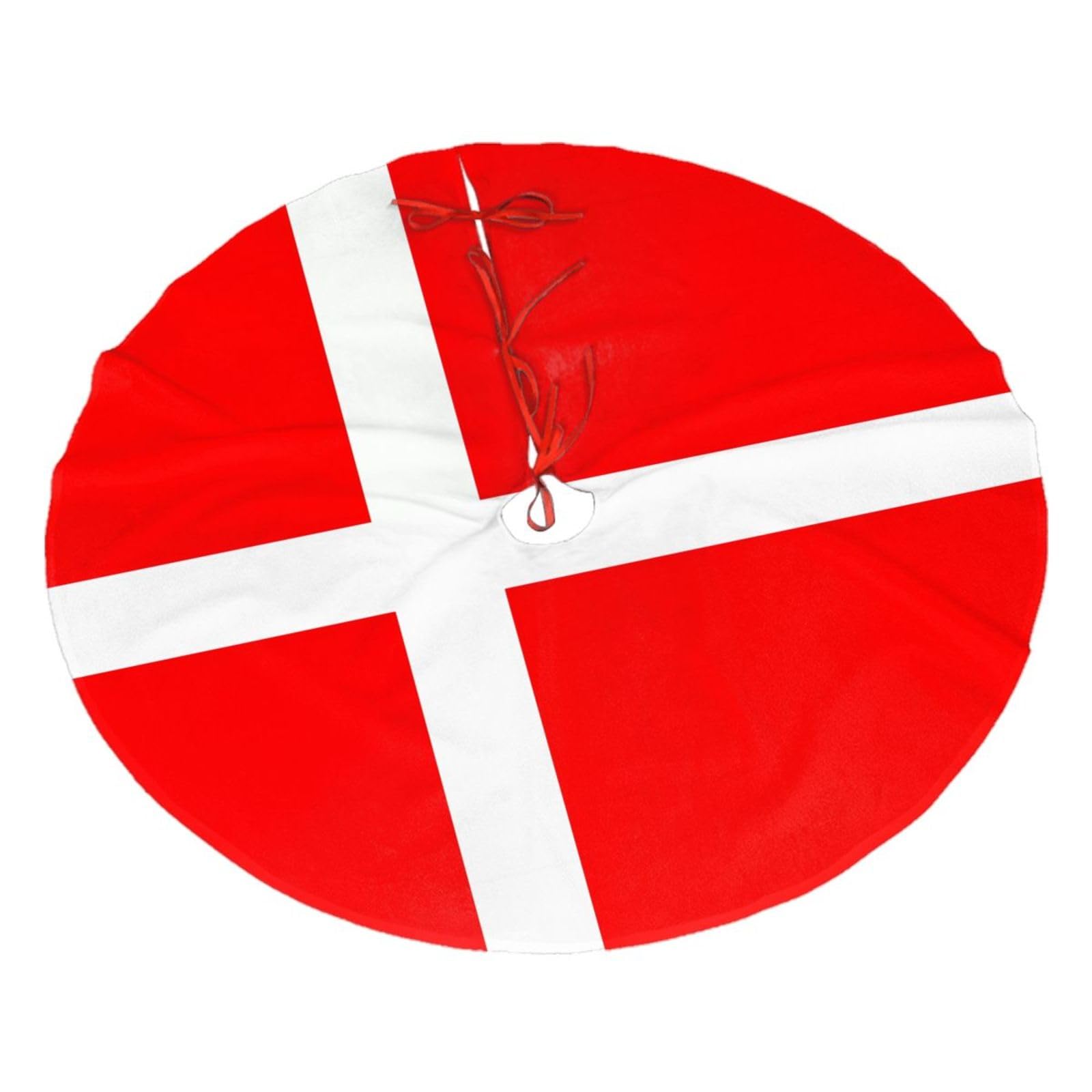 Denmark Danish Flag30 Christmas Tree Skirt Christmas Plush Tree Skirt Indoor and Outdoor Decoration