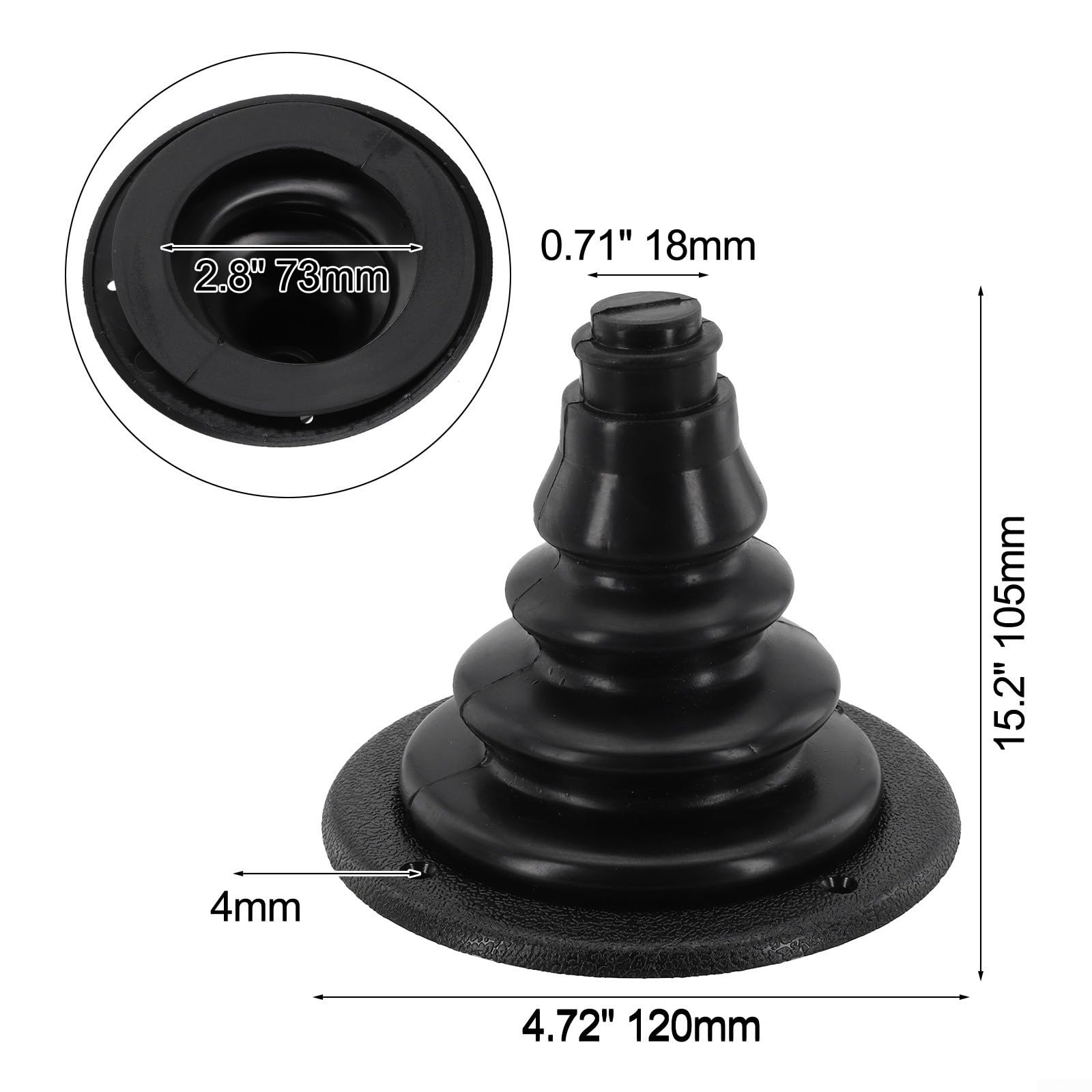 Cuffia in gomma per cavi del cambio per barche, yacht e navi, copertura protettiva a soffietto per barche a motore, 102 x 120 mm, nero o bianco (nero)