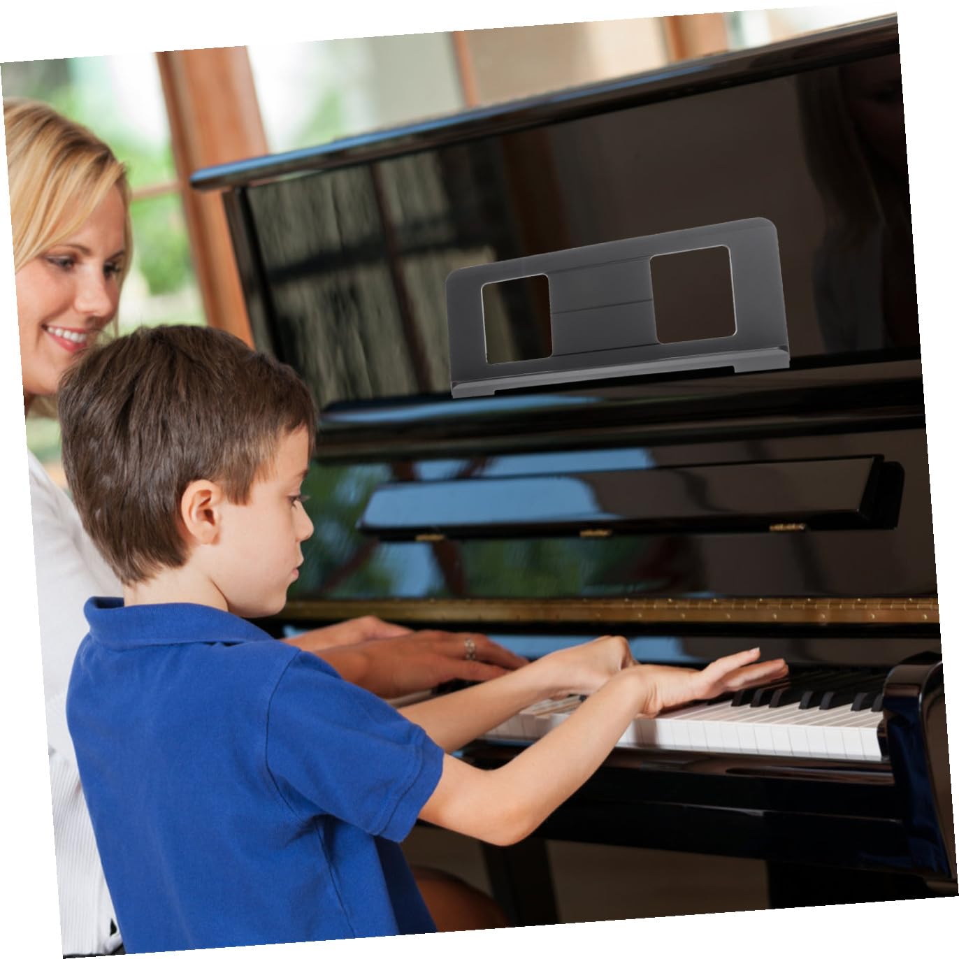 Leggio per Spartiti Musicali Nero Abs, Supporto Pieghevole Portatile | Struttura Semplice ed Elegante, Finitura senza Sbavature, per Pratica Musicale e Uso Quotidiano