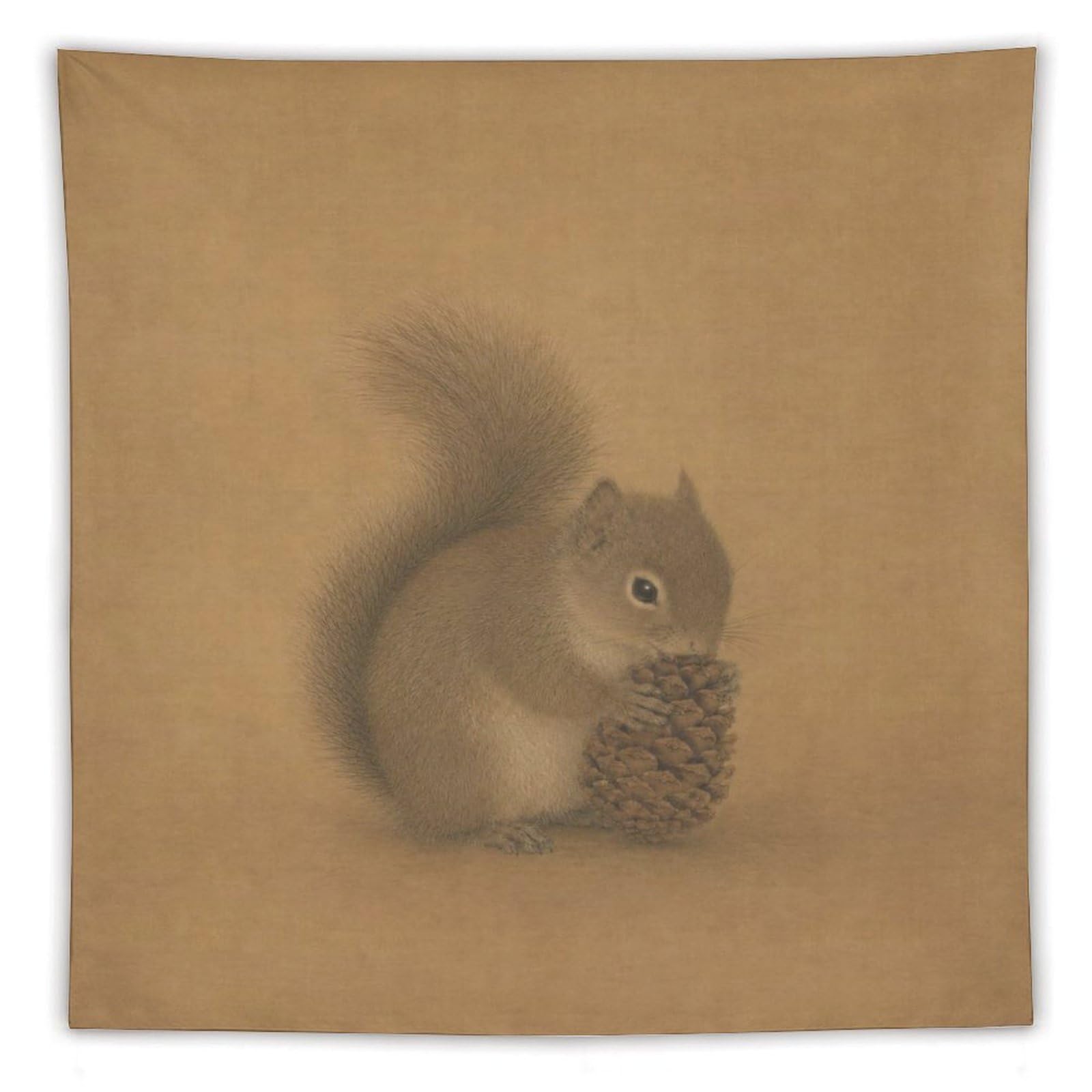 H3B8U2Y5 Tiny Squirrel with Acorn Wall Tapestry, Ceiling Hanging