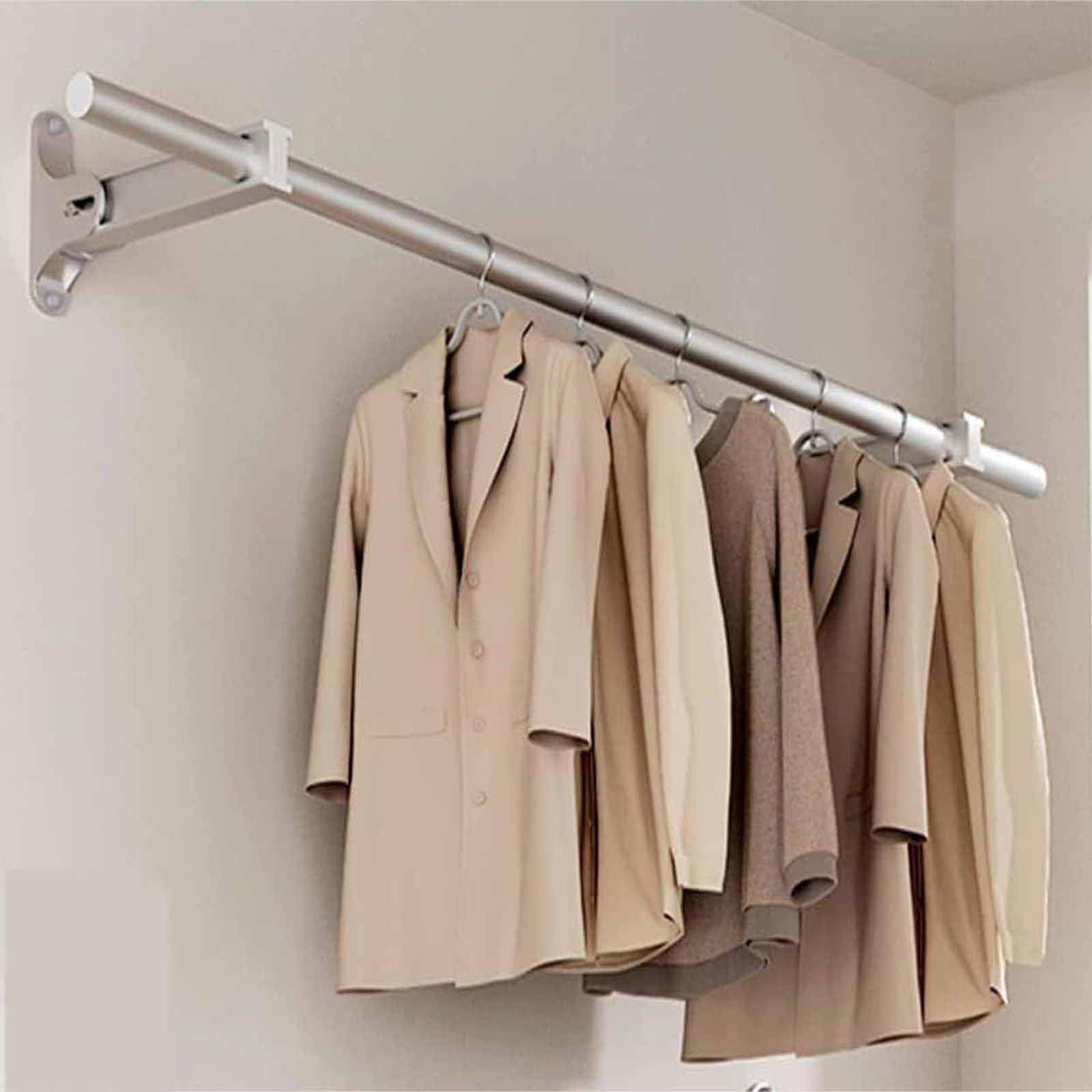 HPTHLY This Foldable Wall-Mounted Drying Rack With Aluminum Frame For Efficient Clothes Drying In Small Spaces (Silvera-120Cm)