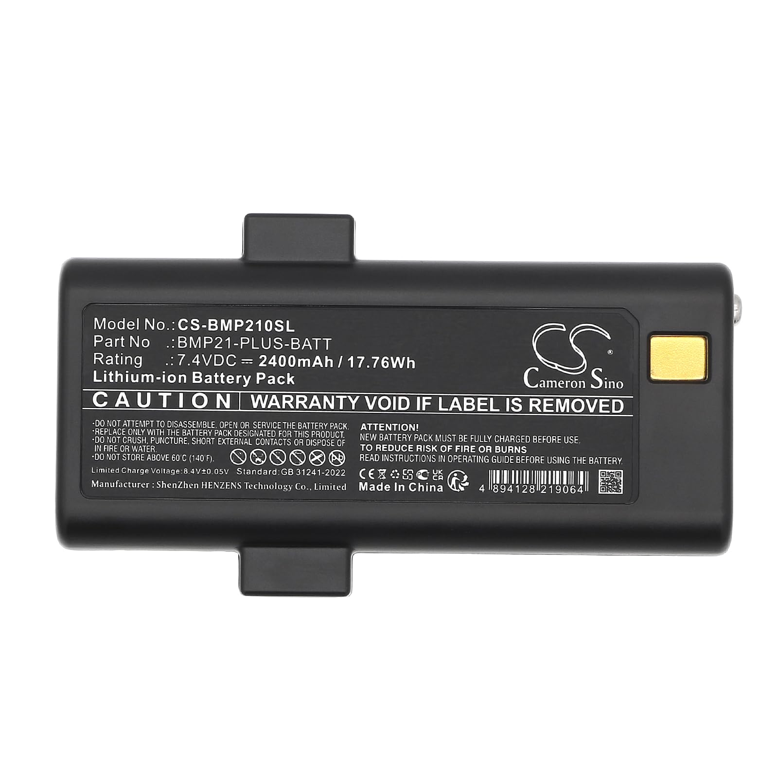 TECHTEK Batteria 2400mAh compatibile con [Brady] BMP21 Plus, BMP21-Lab, M210, M210-Lab sostituisce 170420, BMP21-PLUS-BATT, G6120161 FBA
