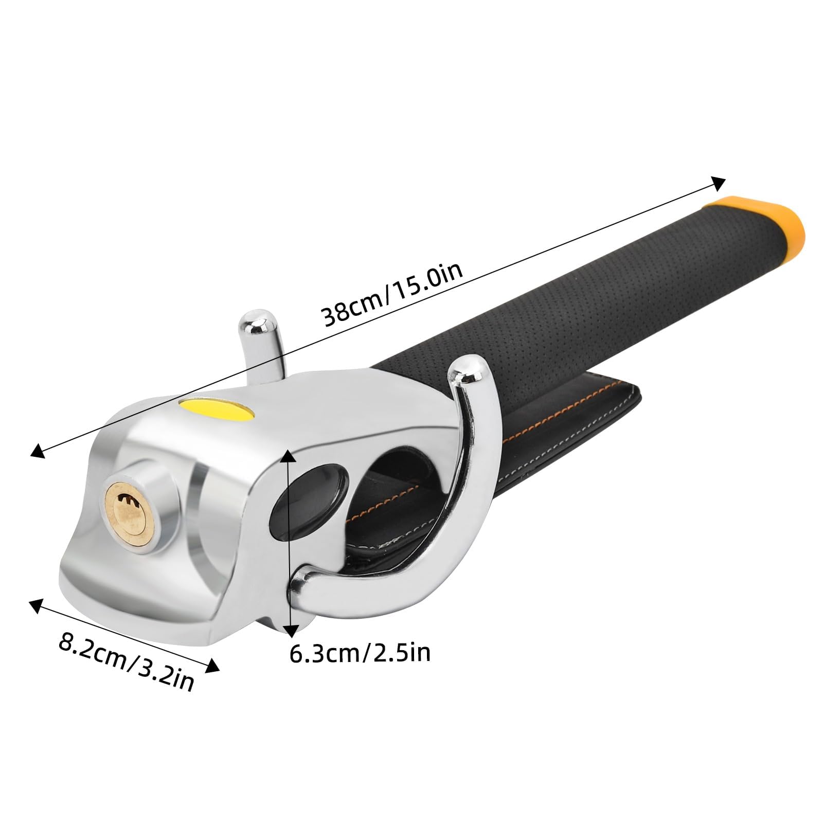 Canne Antivol Voiture Bloque Volant, pour Skoda Elroq Karoq Kodiaq Enyaq iV Kodiaq GT, Serrure Haute Sécurité, Robuste, Ajustement Universel, 3 Clés,B
