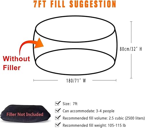 Miniatura 5 de Funda para silla puff (sin relleno, solo funda), funda grande y redonda, suave, esponjosa, de terciopelo fotovoltaico para sofá cama, muebles de