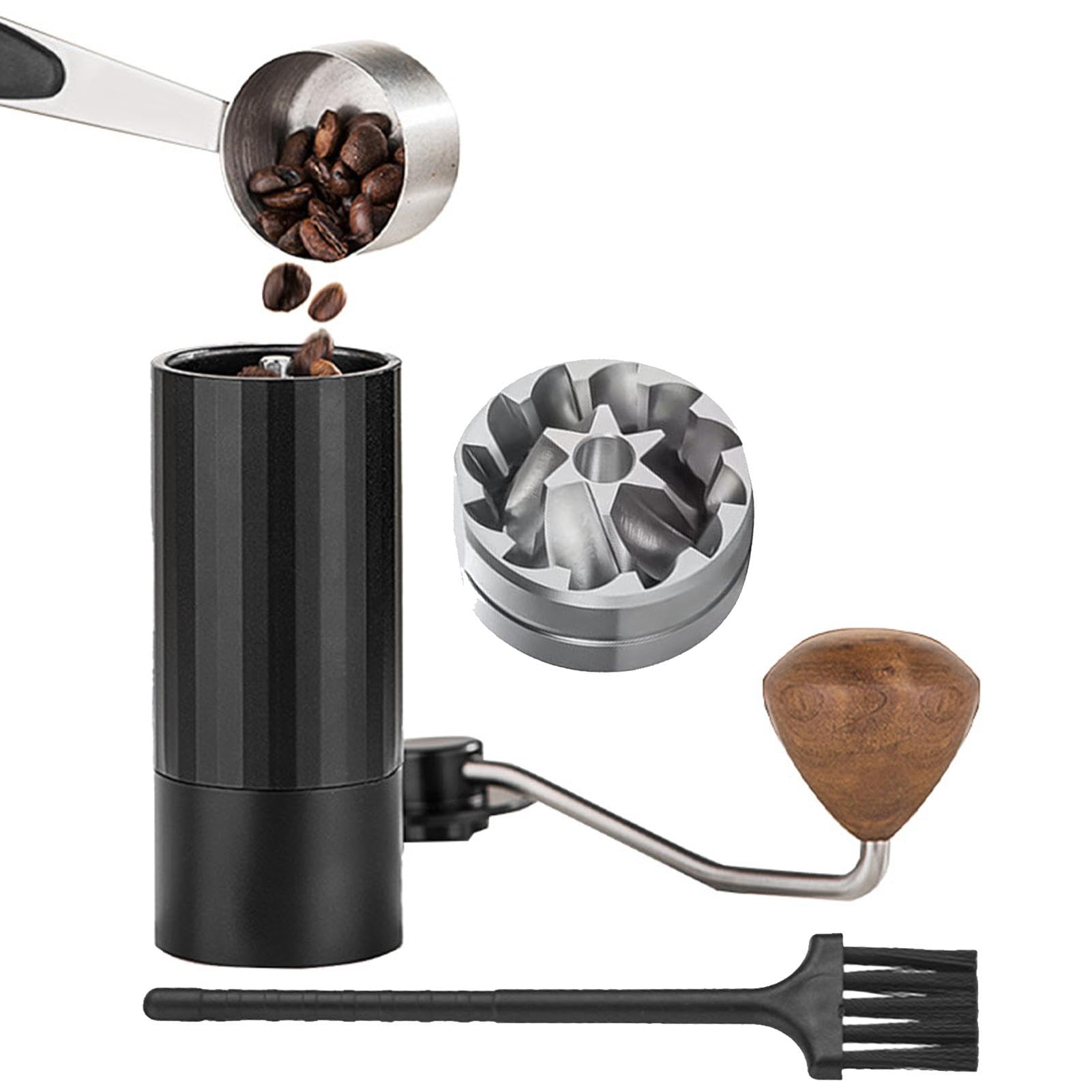 Molinillo de café manual ligero | Molinillo de café compacto | Molinillo de café de mano, molinillo de rebabas ajustable de acero inoxidable, molinillo cónico portátil para café molido fresco en | Preparador De Latte Para El Desayuno Para El Hogar Bar La