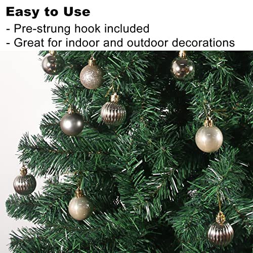 Champagne Gold 2.5" Christmas Balls Christmas Tree Decoration Ornaments Shatterproof Hanging Balls For Birthday Valentine Easter Wedding Decorations Set Of 24Pcs #TOP4