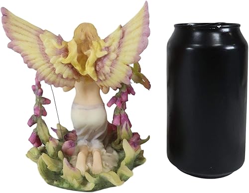 Miniatura 5 de Ebros Gift Jody Bergsma Faith Fairy Naiad - Estatua de flores moradas con colibríes, 5.75 pulgadas de alto, figura mágica de jardín de hadas en