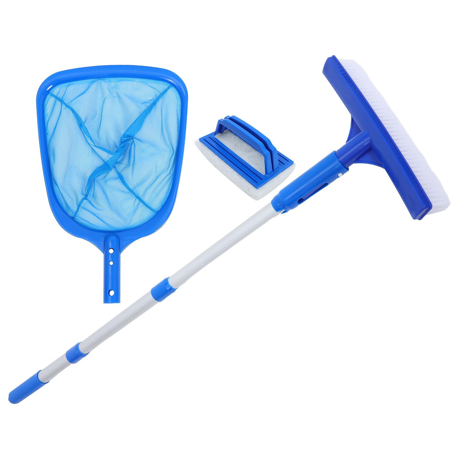 CLISPEED Kit de Limpieza de Piscinas con Pértiga de Aluminio, Azul