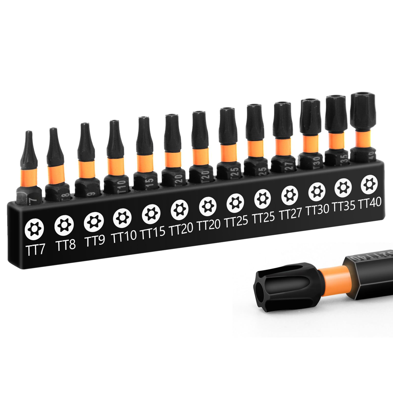 12er Set Sicherheits-Torx-Bits T7 Bis T40 – Magnetisch, Aus S2-Stahl, 15,2 Cm Lang Für Schrauber & Bohrmaschinen