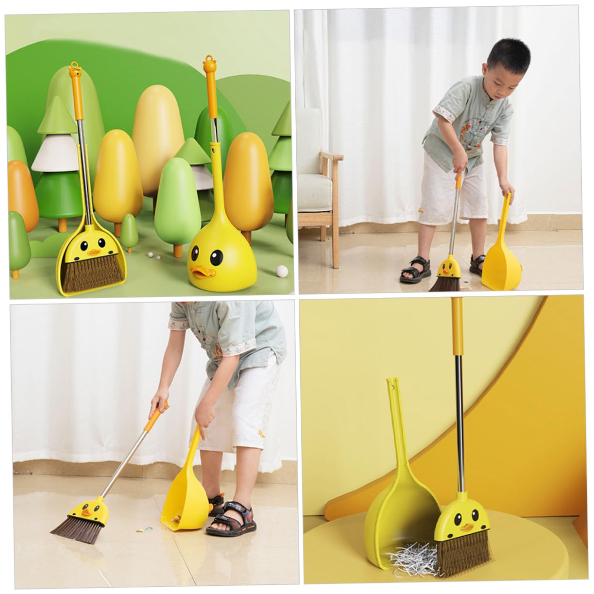 HEALLILY Cartoon Broom Cleaning Tool for Lightweight Design Promotes Fun Housework Compact for for Young