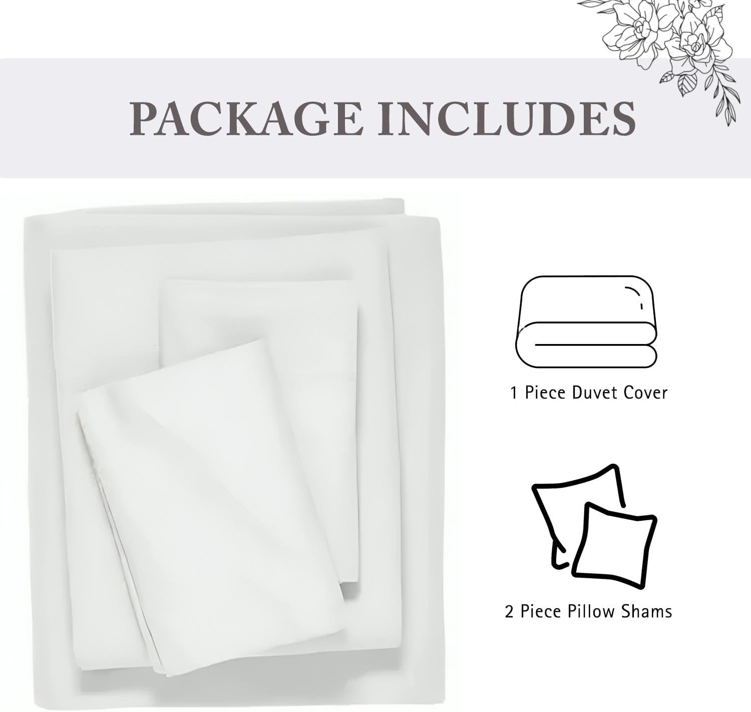 3 Pc Duvet Cover Set Full/Queen Size 100% Egyptian Cotton 1000 Thread Count Quilt Cover 90" x 90" Sateen Weave Luxury Hotel Quality Duvet Covers with Zipper Closure & Corner Ties - White - Image 3