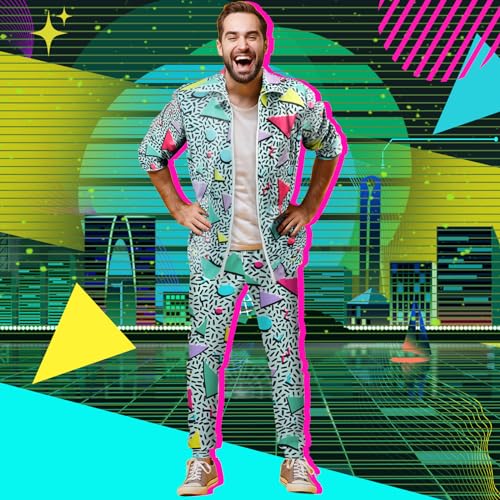 Arssm Retro 80s 90s Outfit Sets for Men Vintage Jacket and Joggers Sweatpants 80s Tracksuit Streetwear3