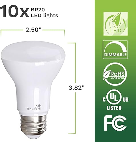 Miniatura 2 de Bioluz LED Bombillas BR20 de 2700 K, bombillas LED blancas cálidas brillantes de 6 W  50 W, repuesto 90 CRI 540 lúmenes para interiores y