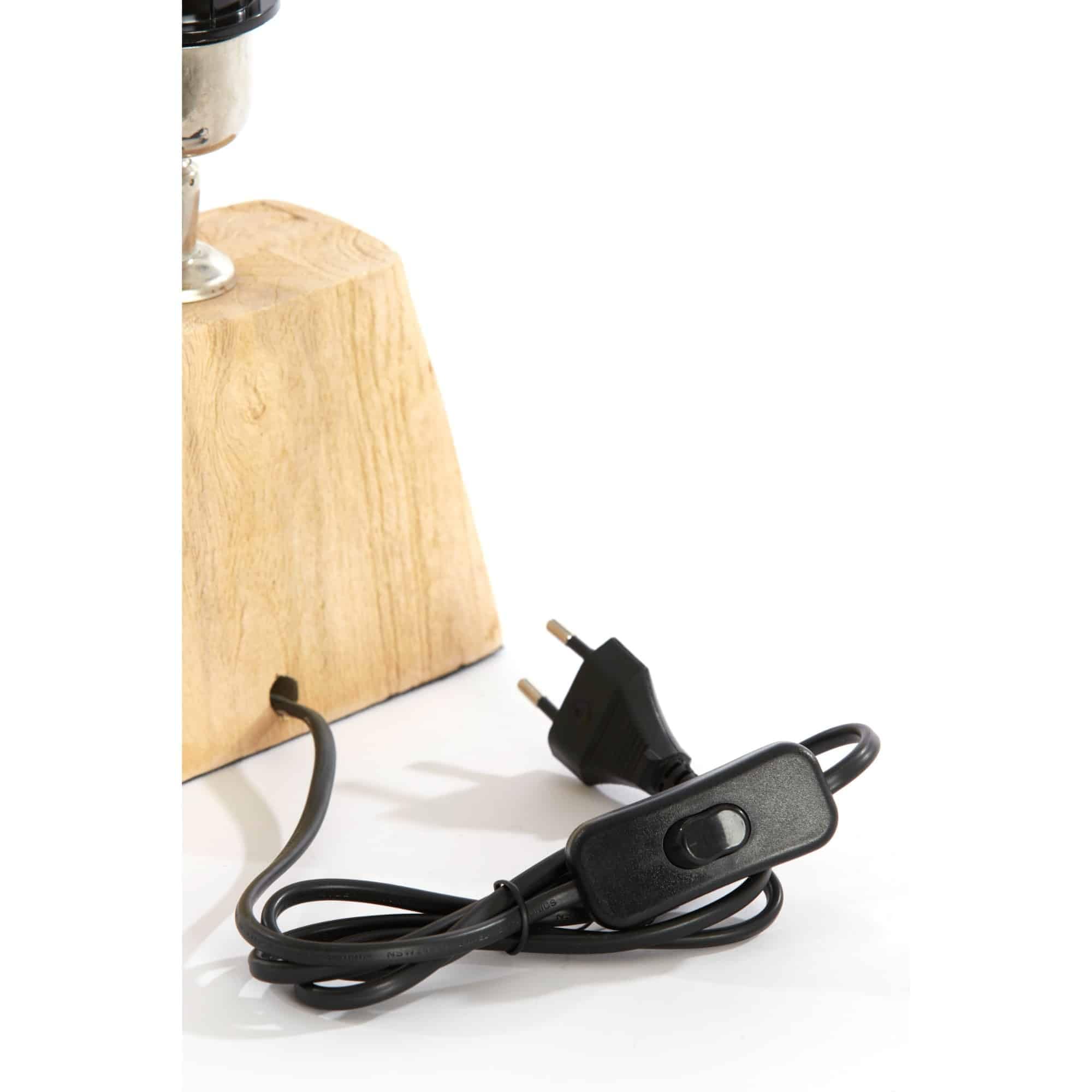 Light & Living Pied de Lampe Kardan - Brun - 16x10x21cm - Rectangle - Bois - Base de lampe pour Salon et Chambre - Pied de lampe décoratif pour abat-jour