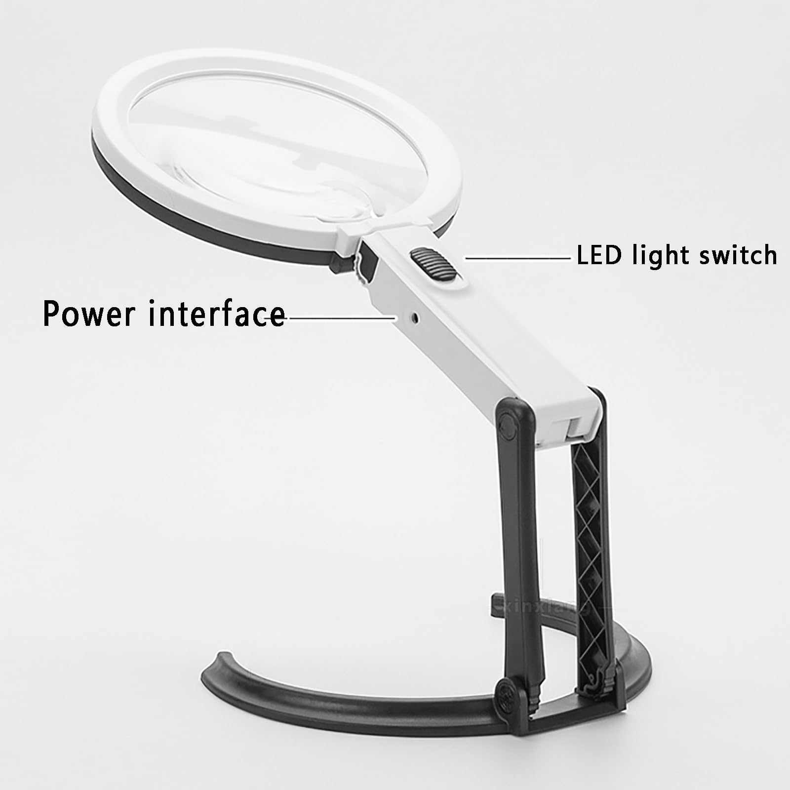 Beleuchtete Lupe, Klappbare Handlupe Mit 12 LEDs Licht Und Ständer, 1,8-fache Und 5-fache Vergrößerung Und Klare Bildqualität, Für Senioren Beim Lesen, Naharbeiten, Inspektion, Münzen