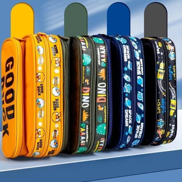 Image of Invite EnterprisePencil Pouch Multi-Purpose Zipper Pouch Case, Travel Pouch Bag, Stationery Organizer Bag, Pen & Pencil Pouch for School & College, Birthday Return Gift for Kids (Good Duck-Yellow)