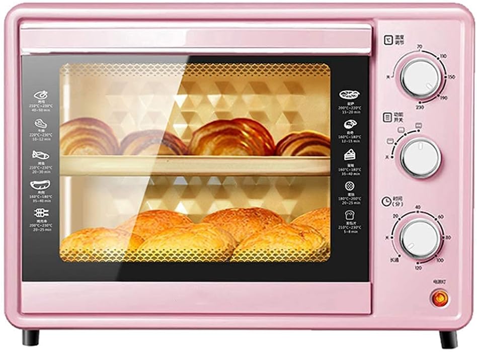 30L Mini Oven Adjustable Temperature 0-230℃ and 120 Minutes Timing Four-Layer Baking Position Household Baking Multifunctional Automatic Electric Oven for Baking Cakes and Bread with Accesso (Green)
